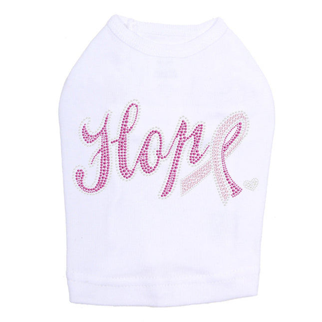 Hope with Cancer Ribbon - Dog Tank