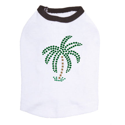 Palm Tree (Green Rhinestones - Small) - Dog Tank