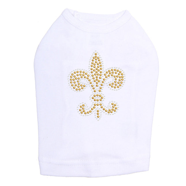 Fleur de Lis (Gold Rhinestuds) - Dog Tank