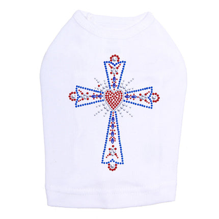 Cross (Red, White & Blue) - Dog Tank