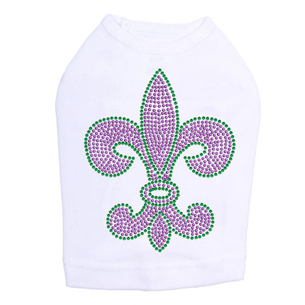 Fleur de Lis Purple & Green - Dog Tank