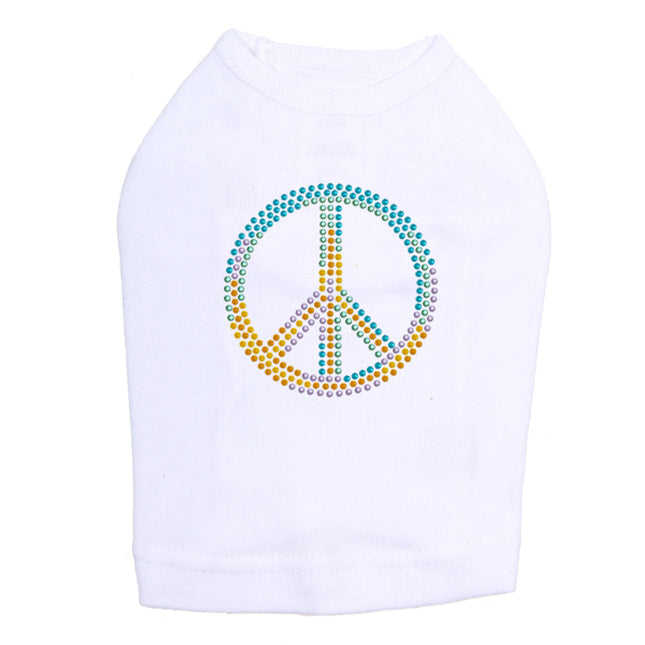 Peace Sign (Blue, Orange, Yellow, & Green) - Dog Tank