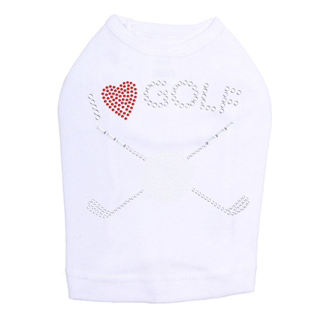 I Love Golf (Small) - Dog Tank