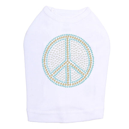 Peace Sign (Blue) - Dog Tank