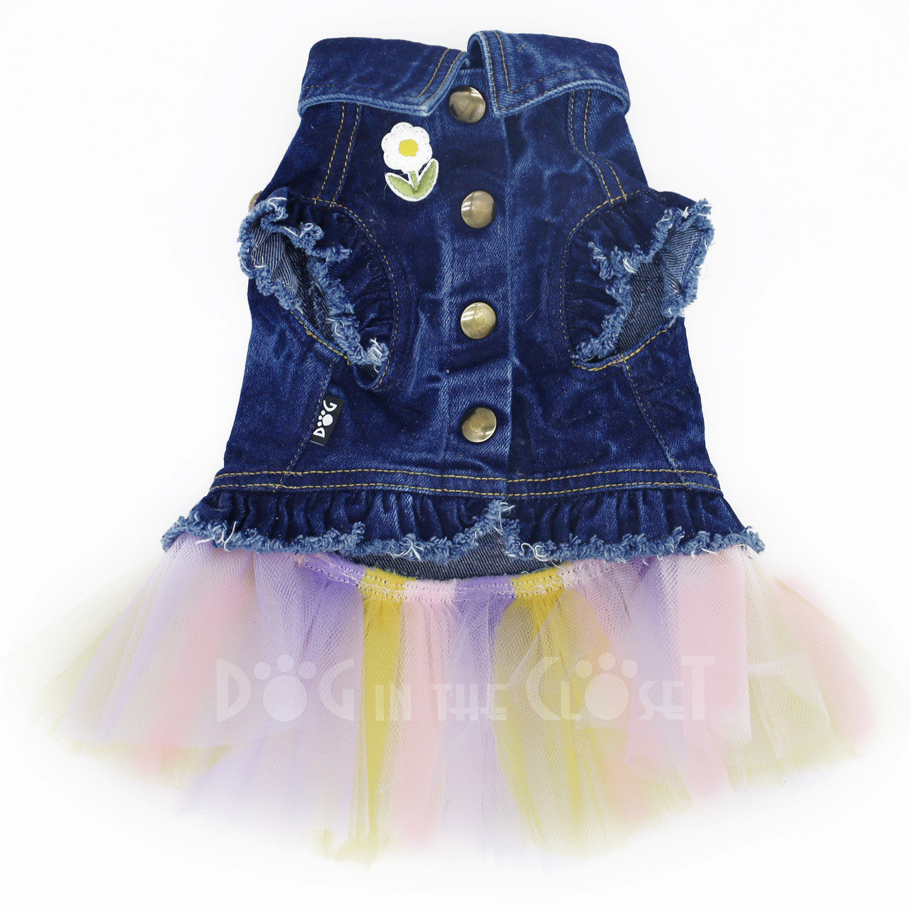 Peep Bunnies Denim Dog Jacket with Tutu