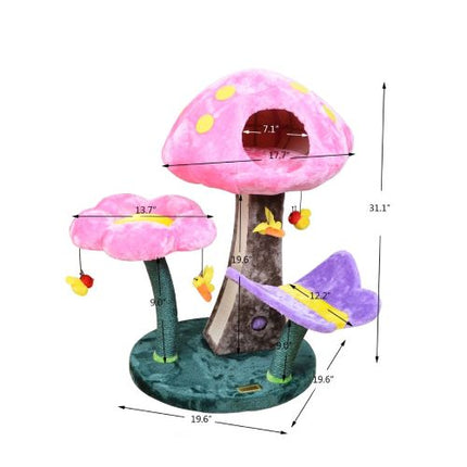 Wonderland Cat Tree with Garden Inspired Condo and Perches