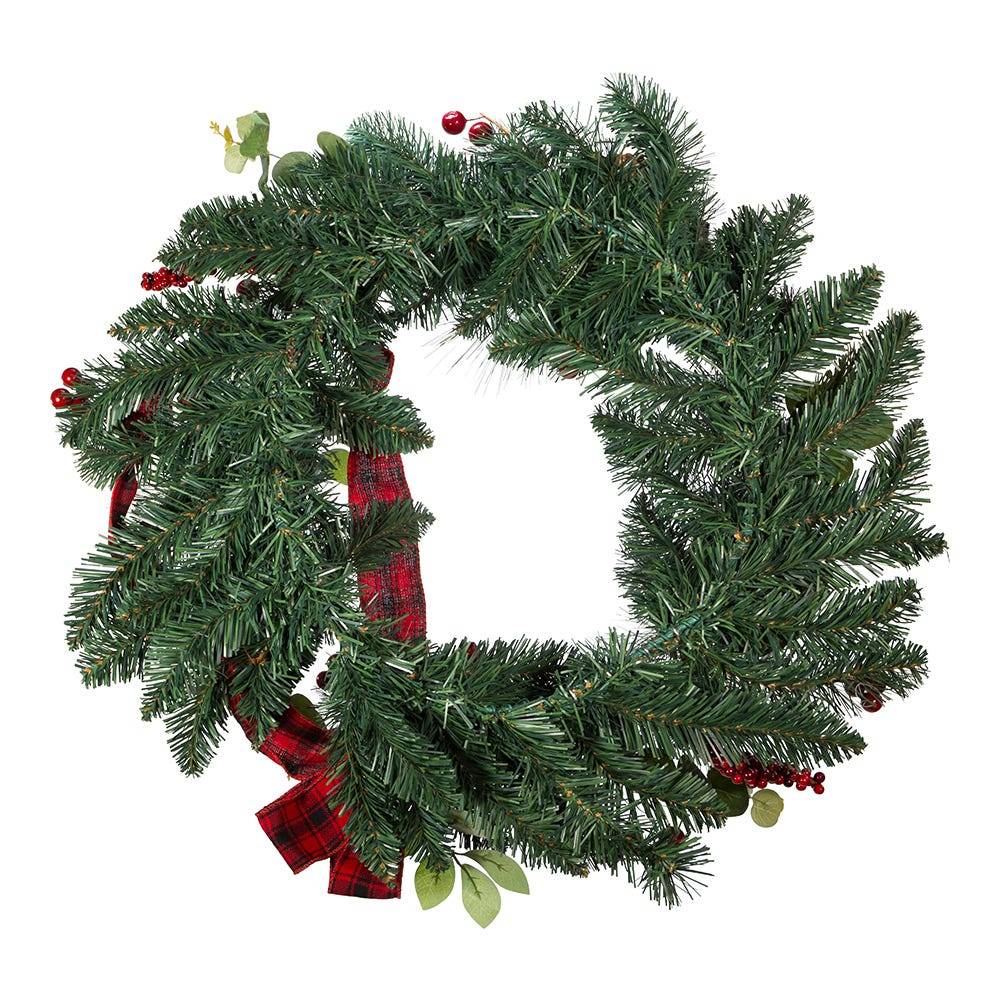 Kurt Adler 24-Inch Berries and Pinecone Ribbon Wreath