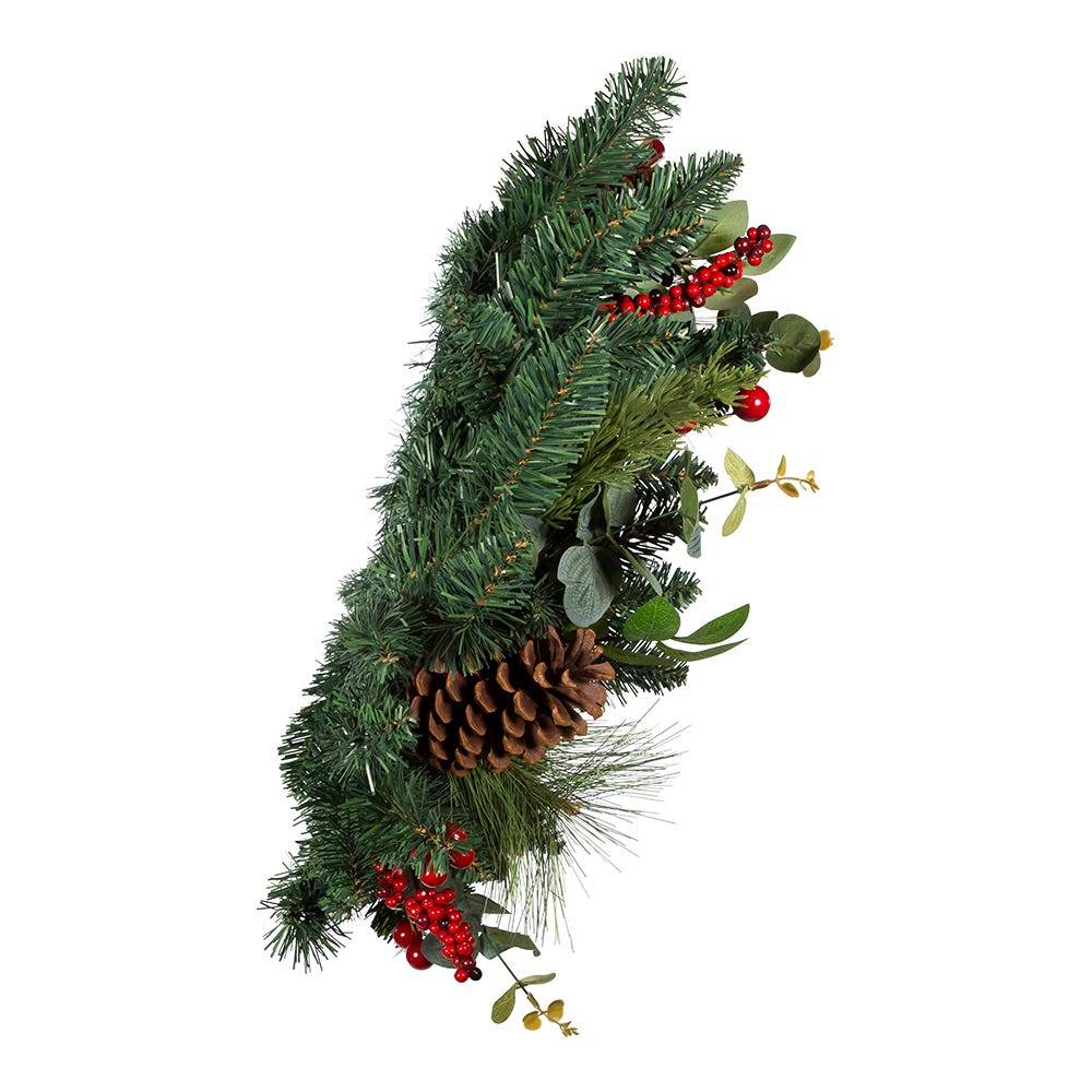 Kurt Adler 24-Inch Berries and Pinecone Ribbon Wreath