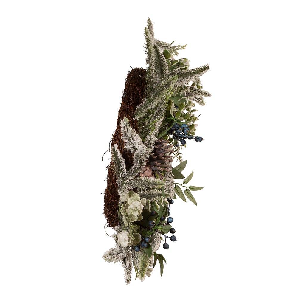 Kurt Adler 24-Inch Un-Lit Decorated Rattan Wreath with Blueberries