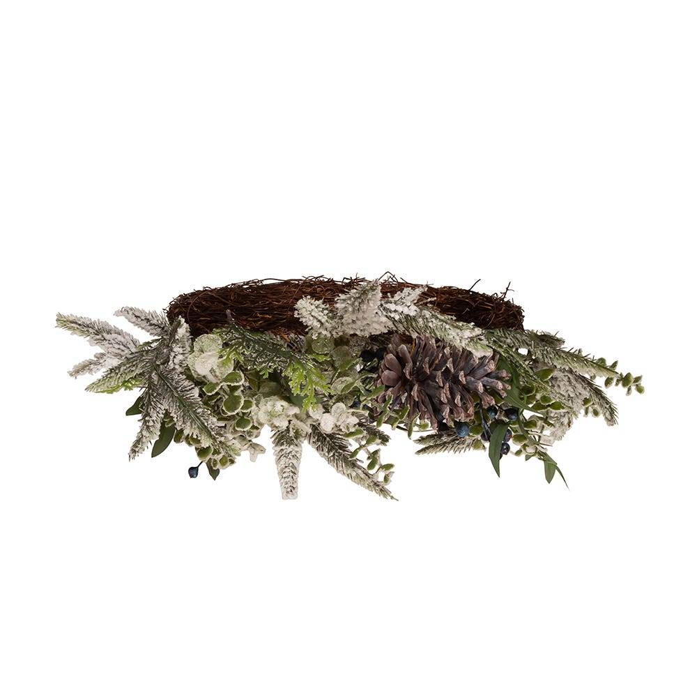 Kurt Adler 24-Inch Un-Lit Decorated Rattan Wreath with Blueberries