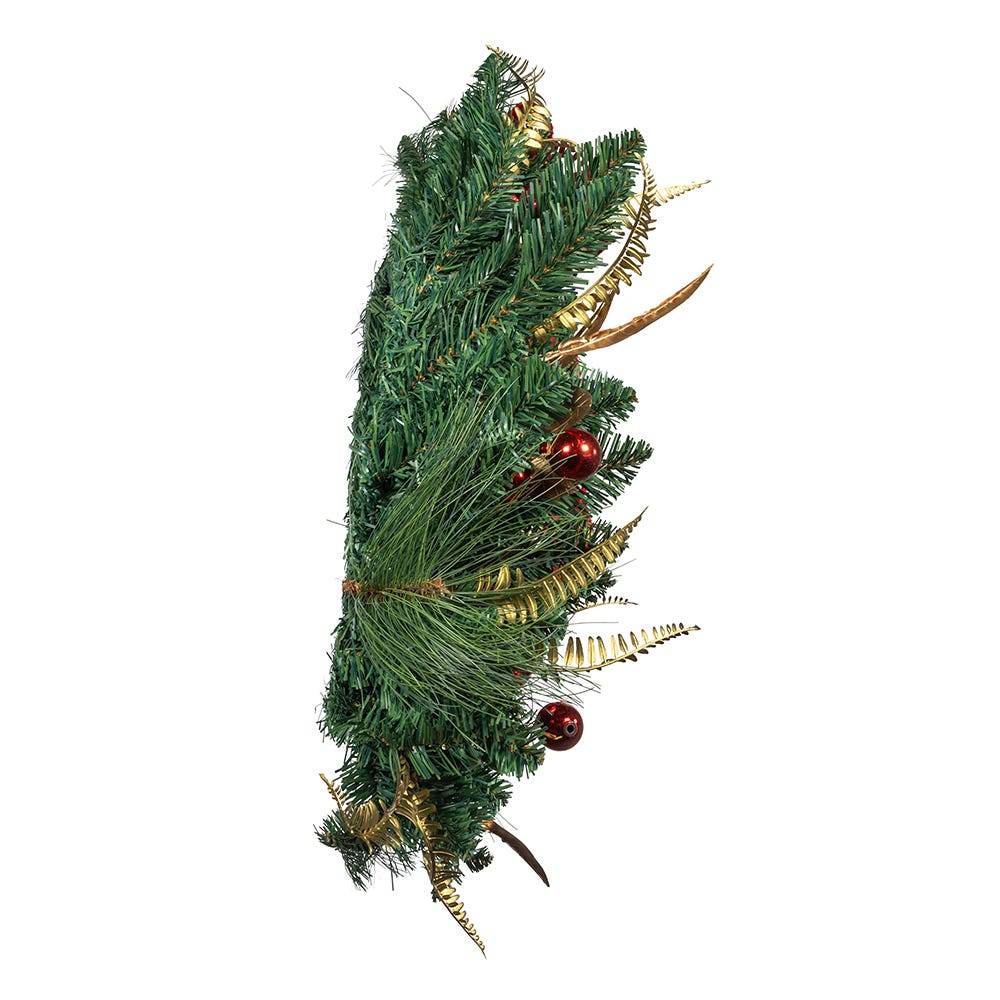 Kurt Adler 24-Inch Unlit Gold, Red and Green Ribbon Wreath