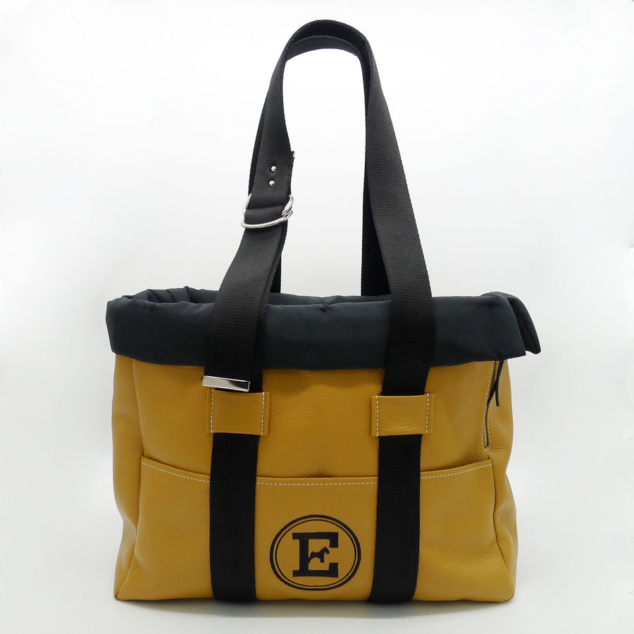 Dog Carrier In Tumbled Leather With Black Quilted Removable Interior Emma Firenze