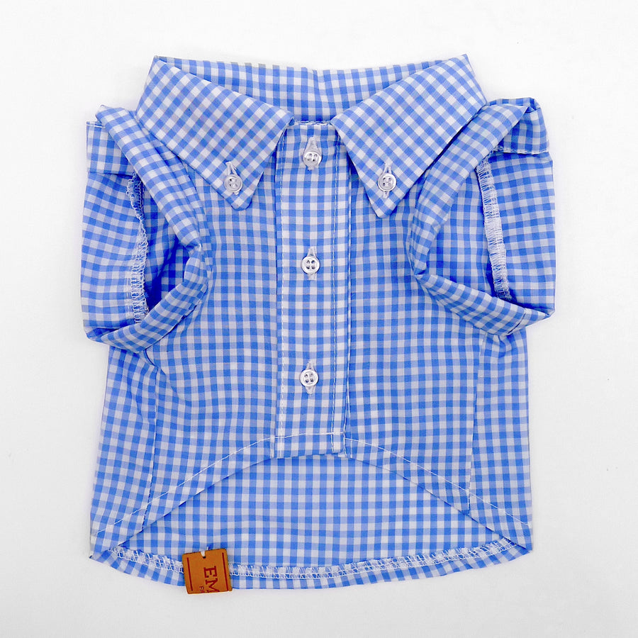 Customizable Checkered Button-Down Dog Shirt Emma Firenze