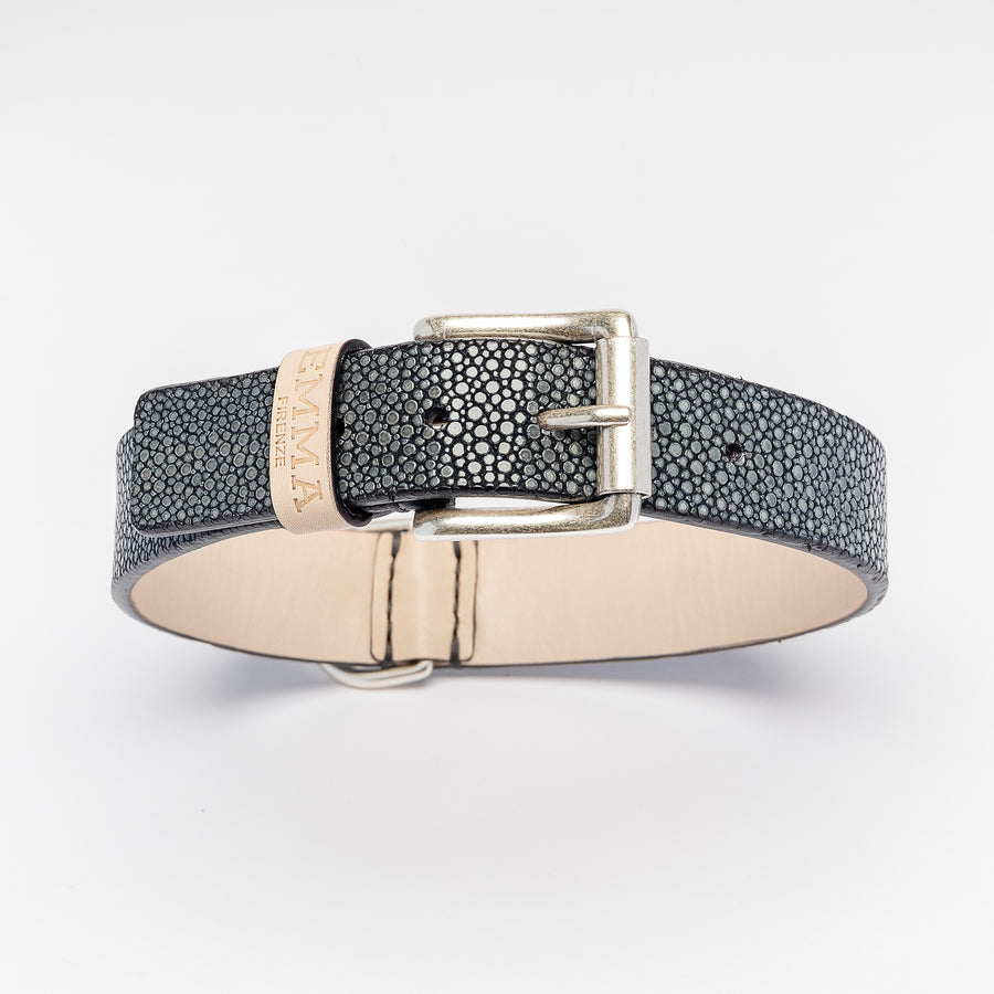 Collar In Ray Fish Leather And Silver-Plated Accessories Emma Firenze