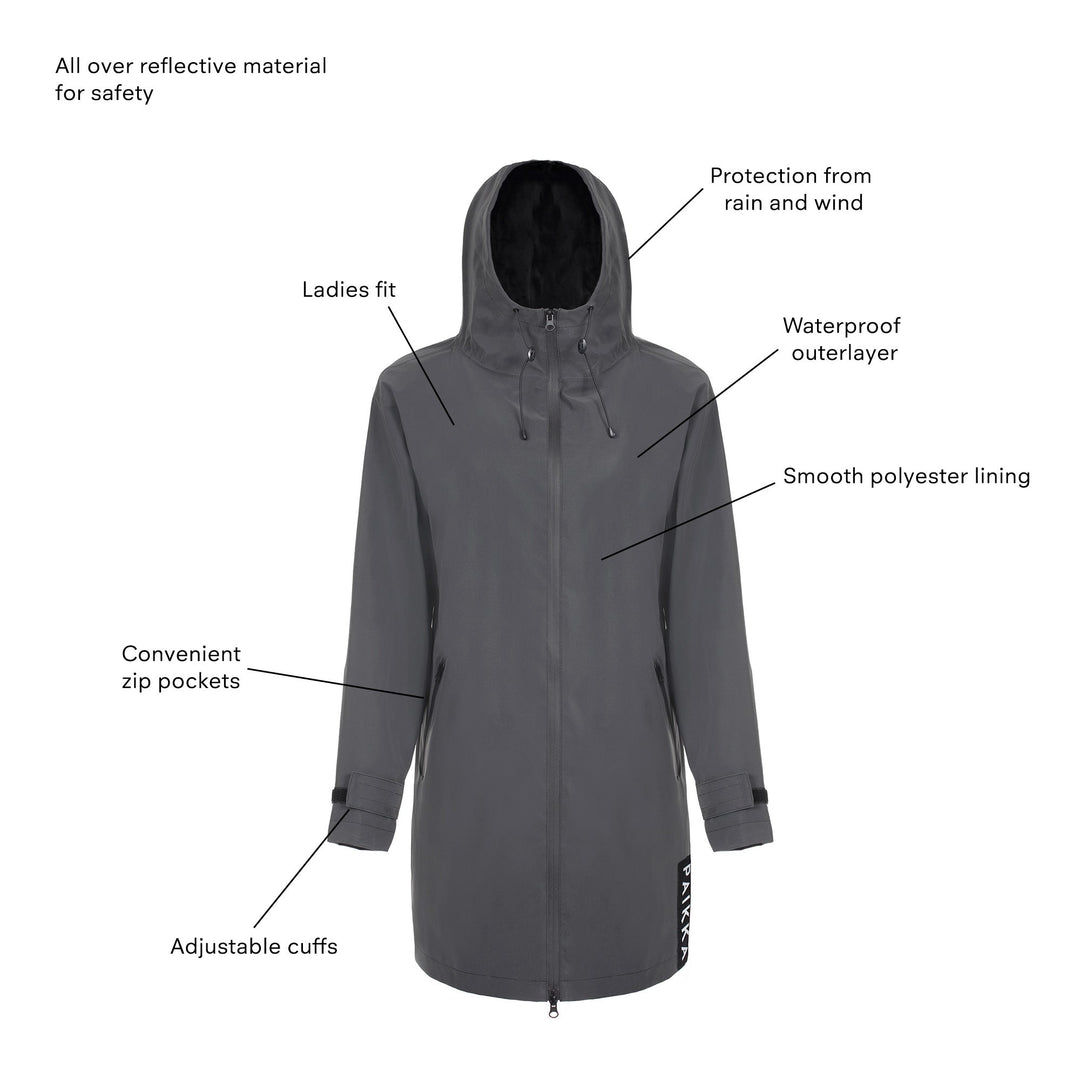Human Visibility Raincoat Dark for Women
