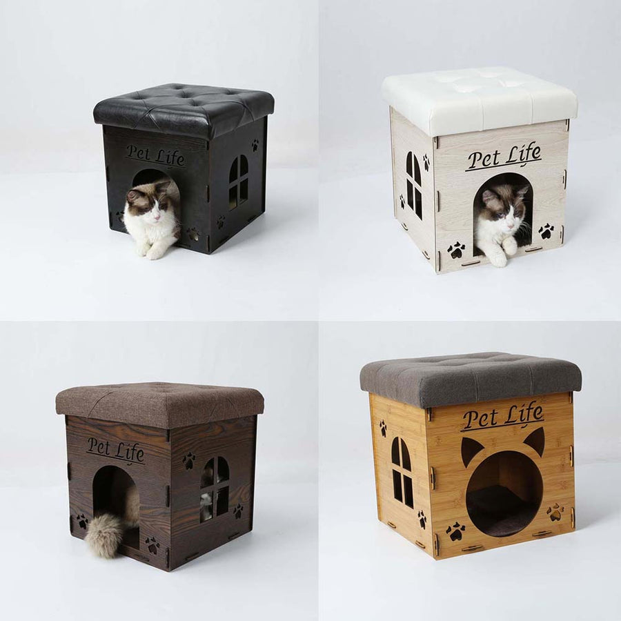 Collapsible Designer Cat House Furniture Bench