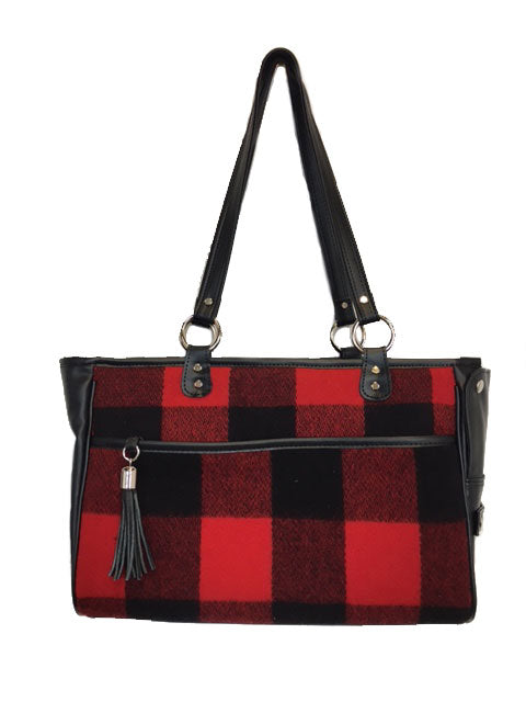Tote in Red Buffalo Plaid