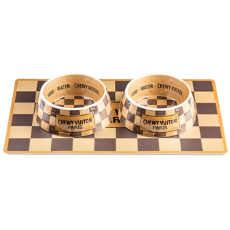 Checker Chewy Vuiton Placemat by Haute Diggity Dog
