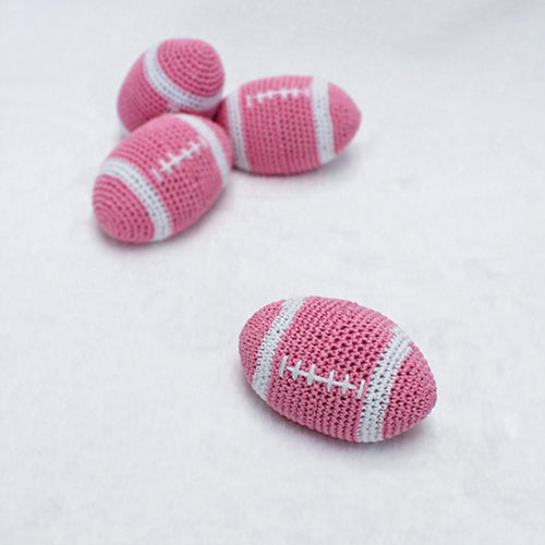 Crochet Football Toy: Pink