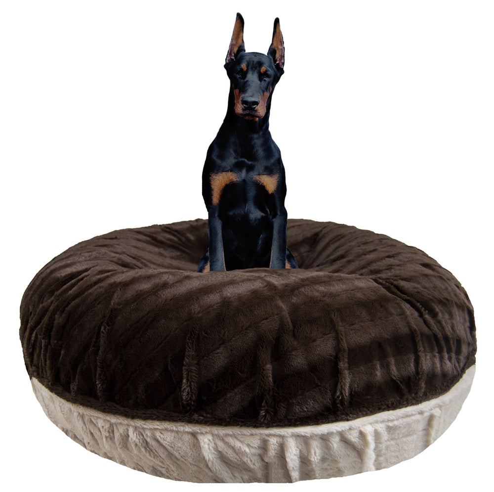 Bagel Dog Bed - Godiva Brown / Natural Beauty or Customize your Own