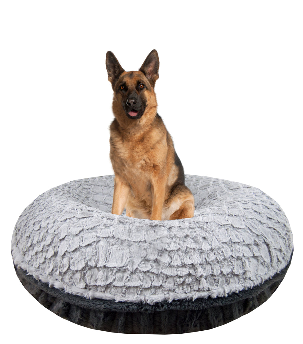 Bagel Dog Bed - Gravel Stone and Serenity Grey or Customize your Own