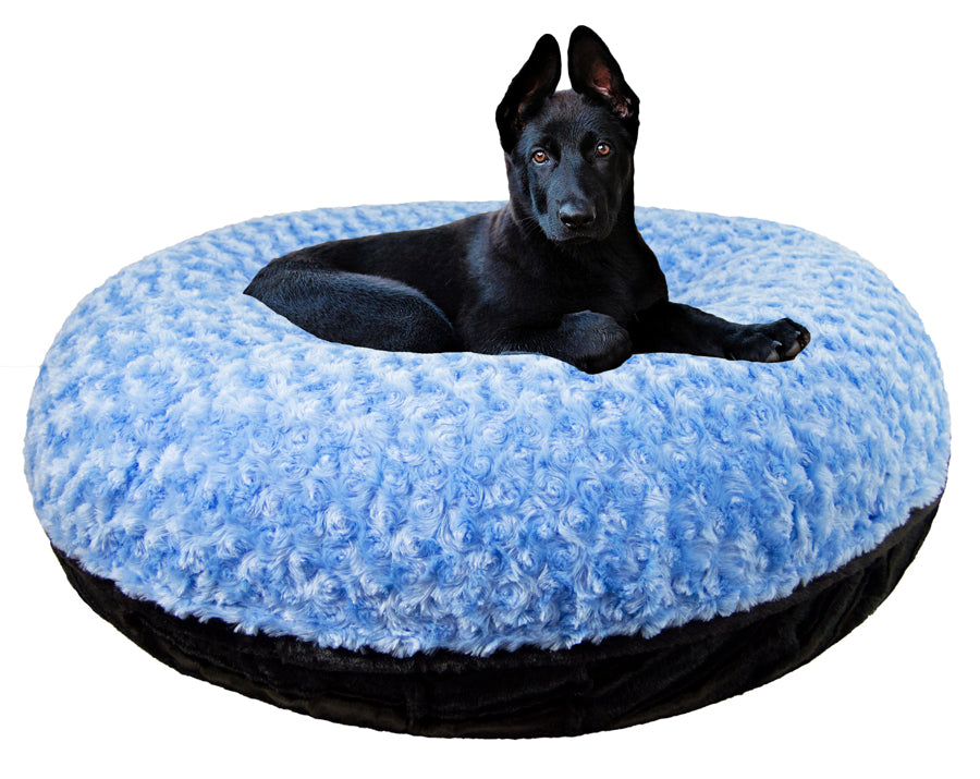 Bagel Dog Bed - Blue sky and Black Puma or Customize your Own