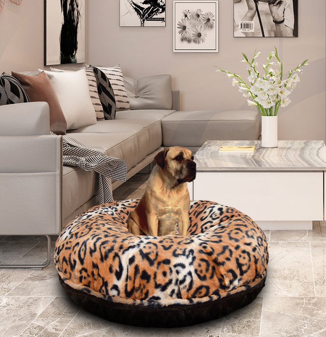 Bagel Dog Bed - Godiva Brown and Chepard or Customize your Own
