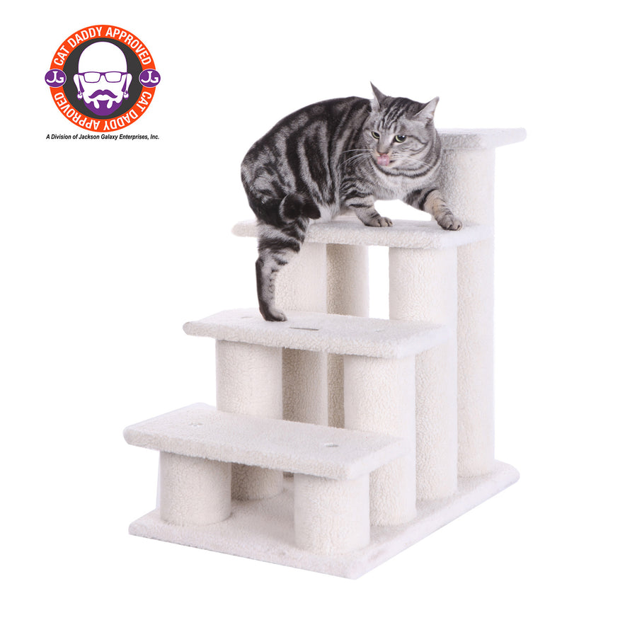 Armarkat 4 Steps Ramp For Dogs, Cats, Cat Step Stairs Ramp, 25"(L)x17"(W)x25"(H), B4001