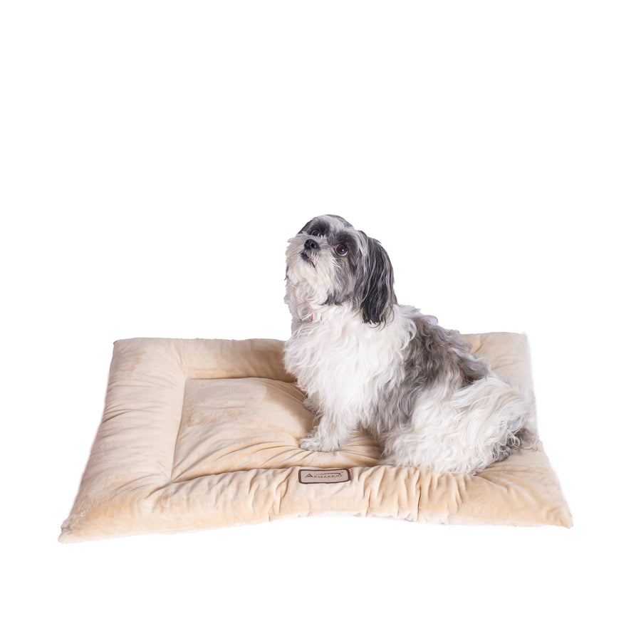 Armarkat M01CMH-M Medium  Pet Bed Mat , Dog Crate Soft Pad  With Poly Fill Cushion, Beige