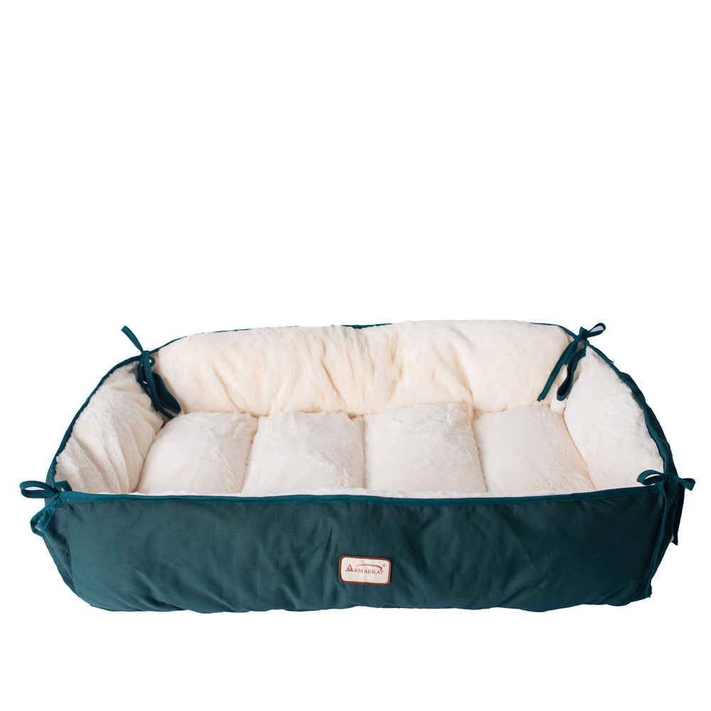 Armarkat Pet Bed & Mat, Luxury soft Dog Cushion, Laurel Green/Ivory, Large