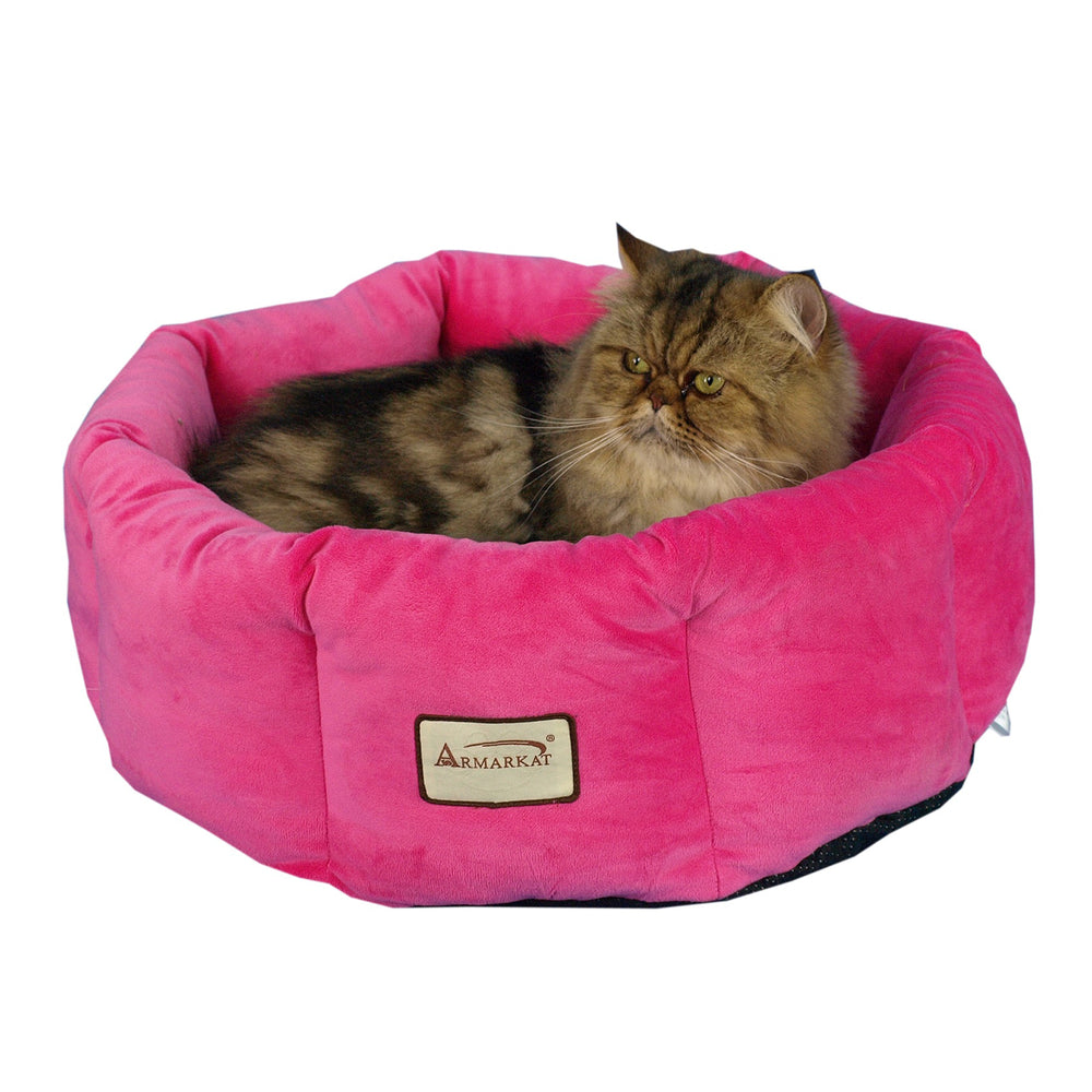 Armarkat Cat Bed, Warm Pet cuddle bed, PInk