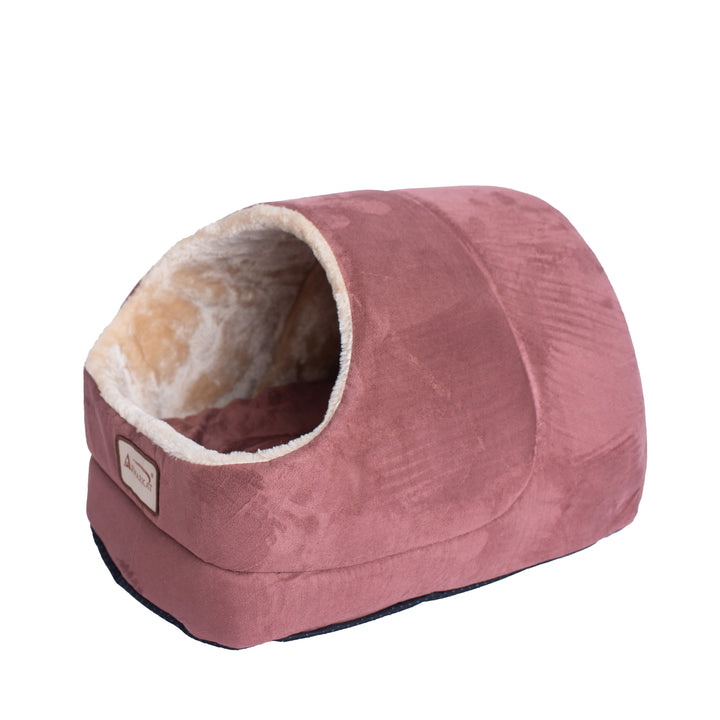 Armarkat faux suede Cat Bed and Cave,  18"(L) x 12.5"(W) x 11.5"(H),  C18HTH/MH, Indian Red