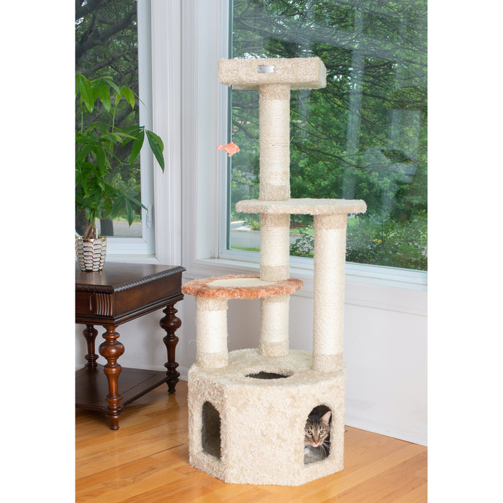 Armarkat X5703 Soft Heavy-Carpet Cat Furniture With Condo For Large Cat