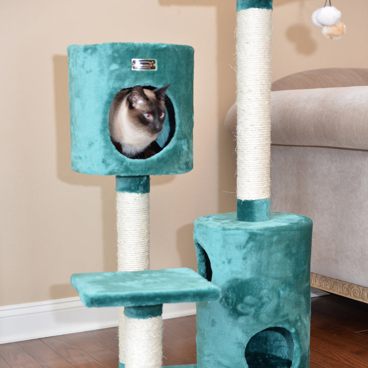 Armarkat Cat Tree Condo House With 2 Private Condos 43" Green A4301