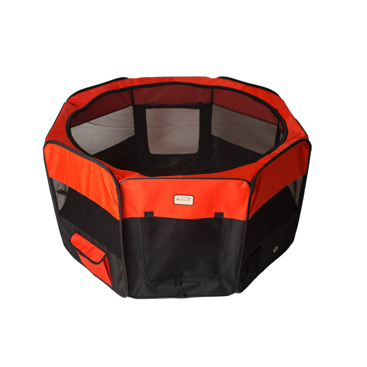 Armarkat PP002R-XL Portable Pet Playpen In Black and Red Combo