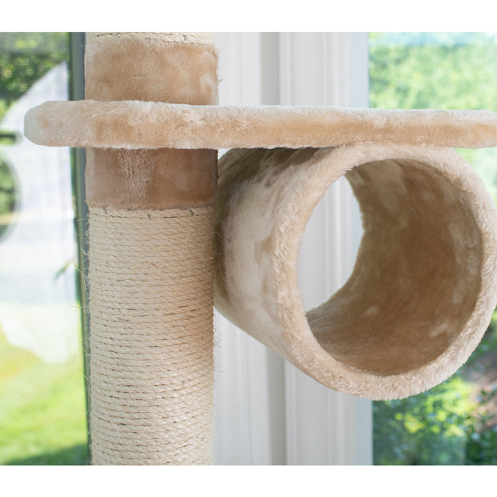 74 " H Press Wood Cat Tree With Cured Sisal Posts for Scratching, A7463