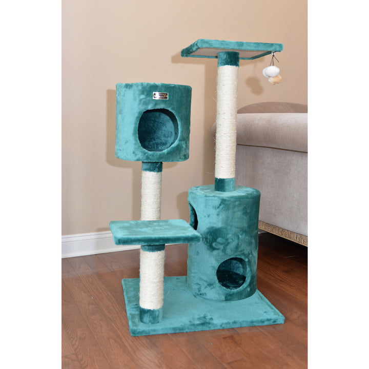Armarkat Cat Tree Condo House With 2 Private Condos 43" Green A4301