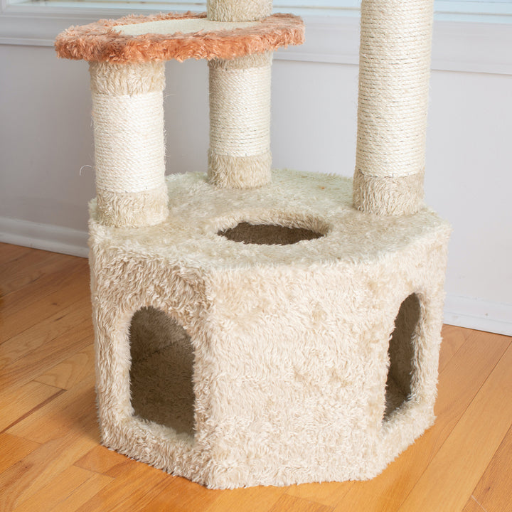 Armarkat X5703 Soft Heavy-Carpet Cat Furniture With Condo For Large Cat