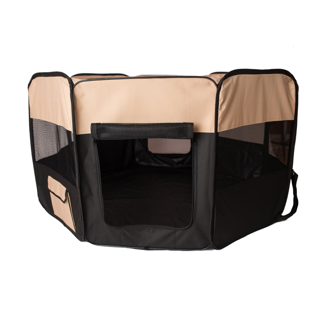 Armarkat PP003BGE-XL Portable Pet Playpen In Black and Beige Combo