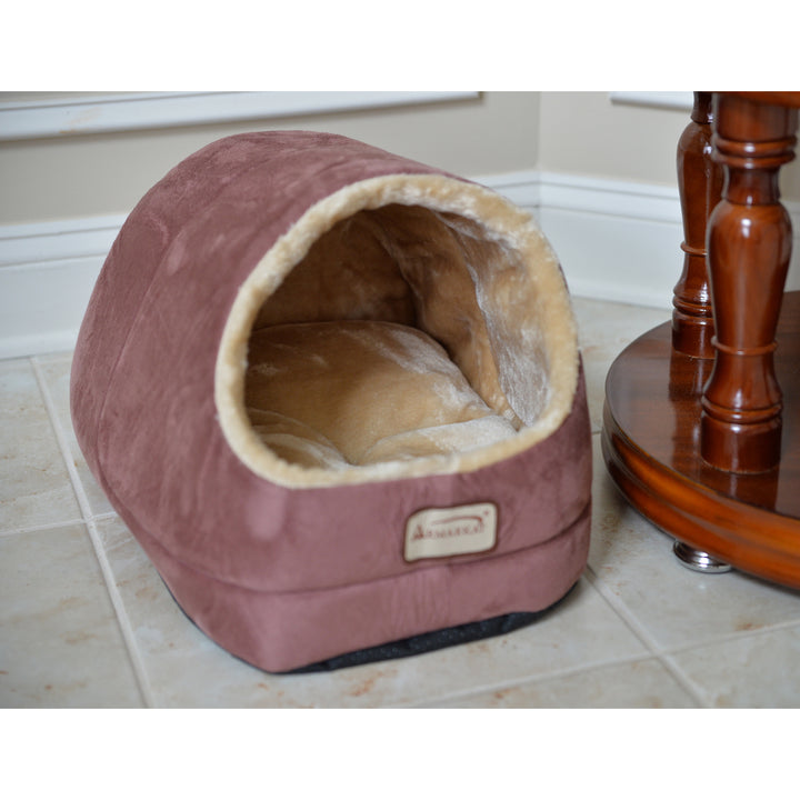 Armarkat faux suede Cat Bed and Cave,  18"(L) x 12.5"(W) x 11.5"(H),  C18HTH/MH, Indian Red