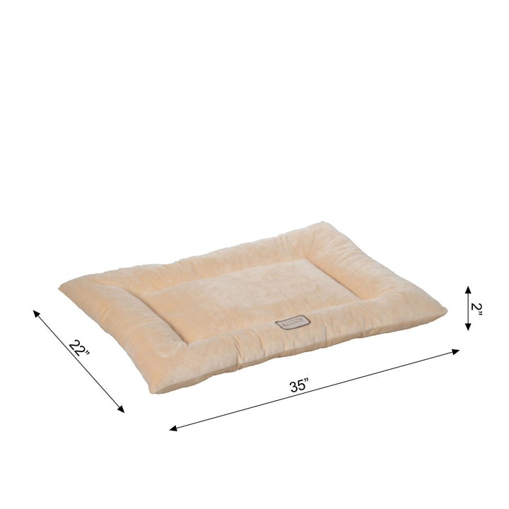 Armarkat M01CMH-L Large Pet Bed Mat , Dog Crate Soft Pad  With Poly Fill Cushion, Beige