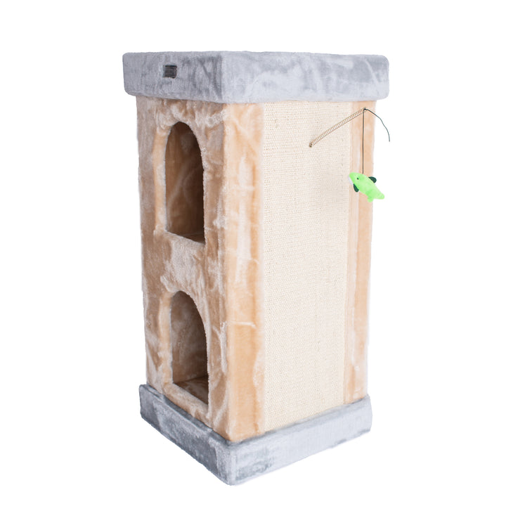 Armarkat Double Condo Cat House With SratchIng Carpet For Cats, Kitty Enjoyment