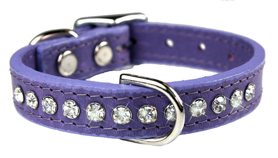 Lavender Signature Leather Crystal Collar