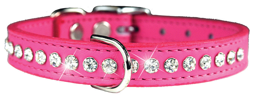Pink Signature Leather Crystal Collar