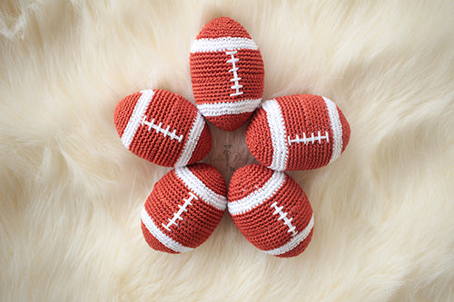 Crochet Football Toy: Brown