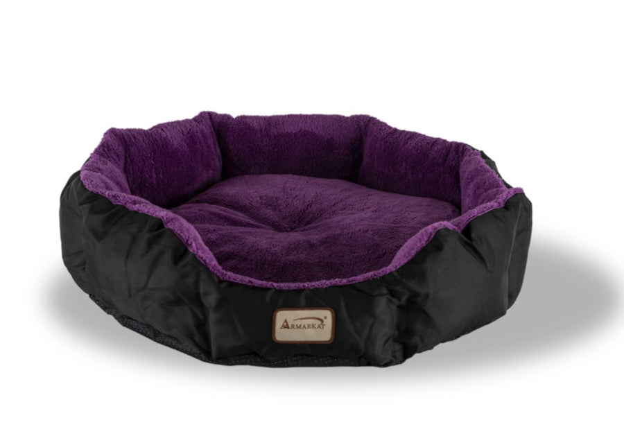 Armarkat Large, Soft Cat Bed in Purple and Black