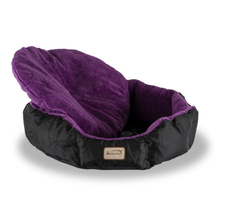 Armarkat Large, Soft Cat Bed in Purple and Black