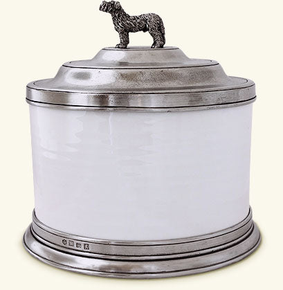 Convivio Cookie Jar with and without Dog Finial Topper
