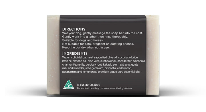 Essential Dog Shampoo Bar (Sensitive) with Oatmeal, Goats Milk and 6 plant extracts