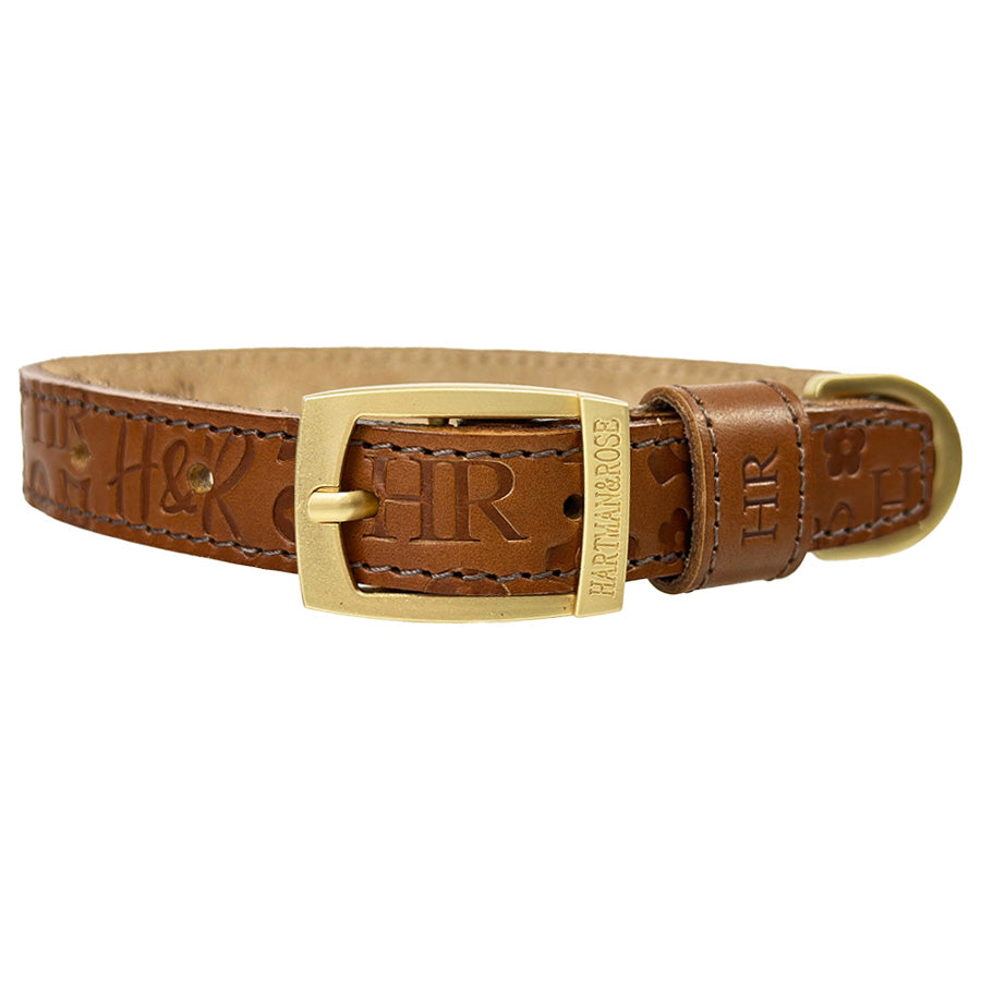 H&R Embossed Collar in Saddle